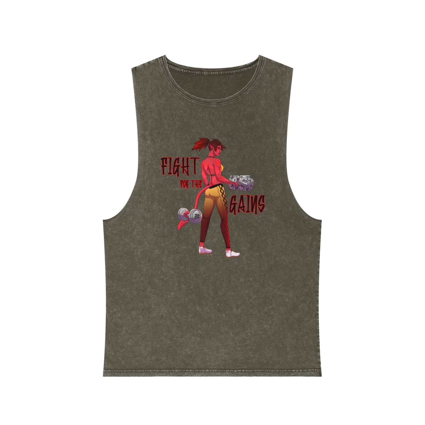 Fight For The Gains- Stone Washed Tank